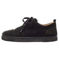 Christian Louboutin Suede Junior Spike Low Top Sneakers Size 41