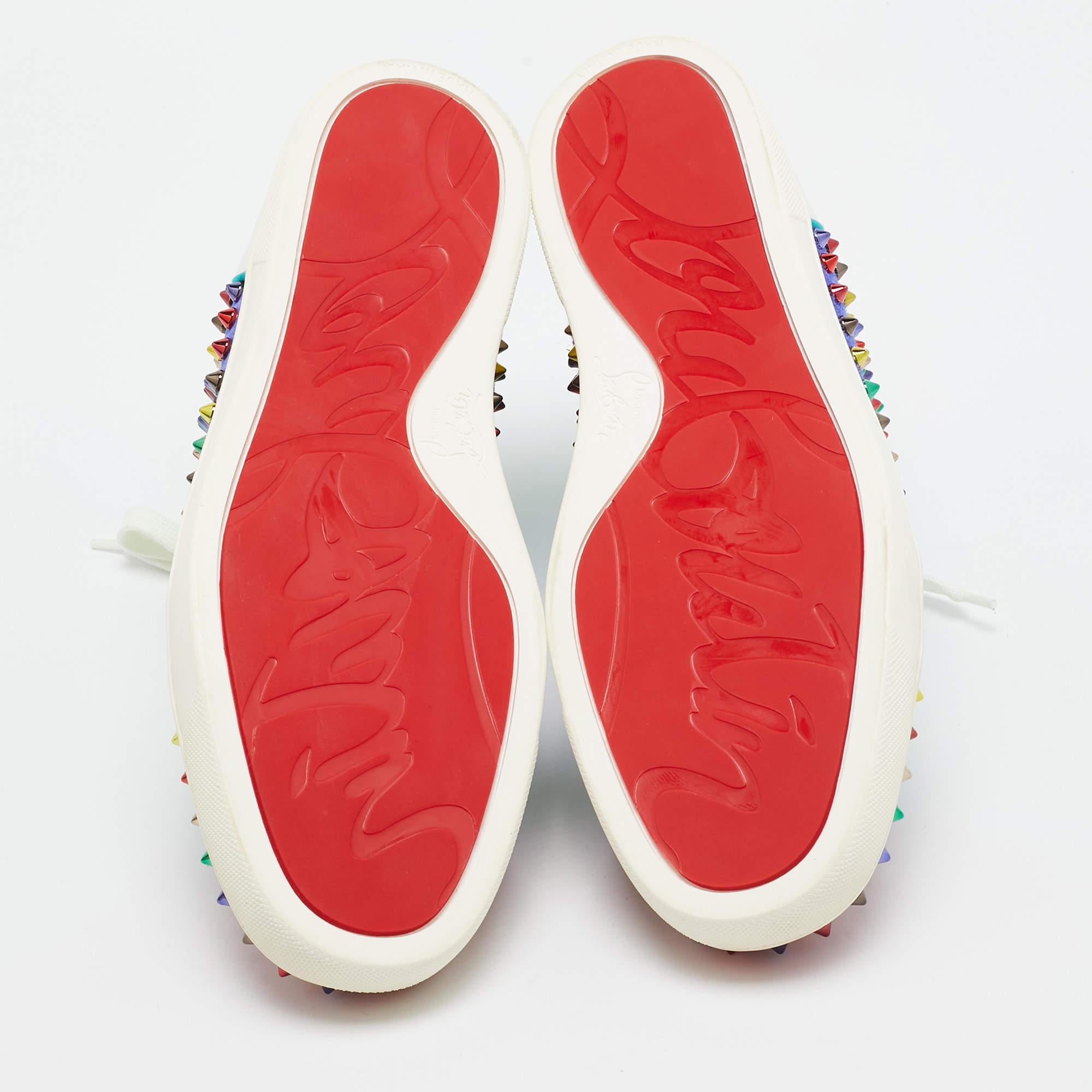 Christian Louboutin Suede Leather Louis Spikes High Top Sneakers Size 41 1