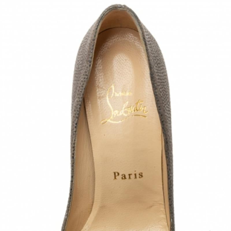 Women's Christian Louboutin Suede Maggie Embellished Cap Toe Platform Pumps Size 35 For Sale