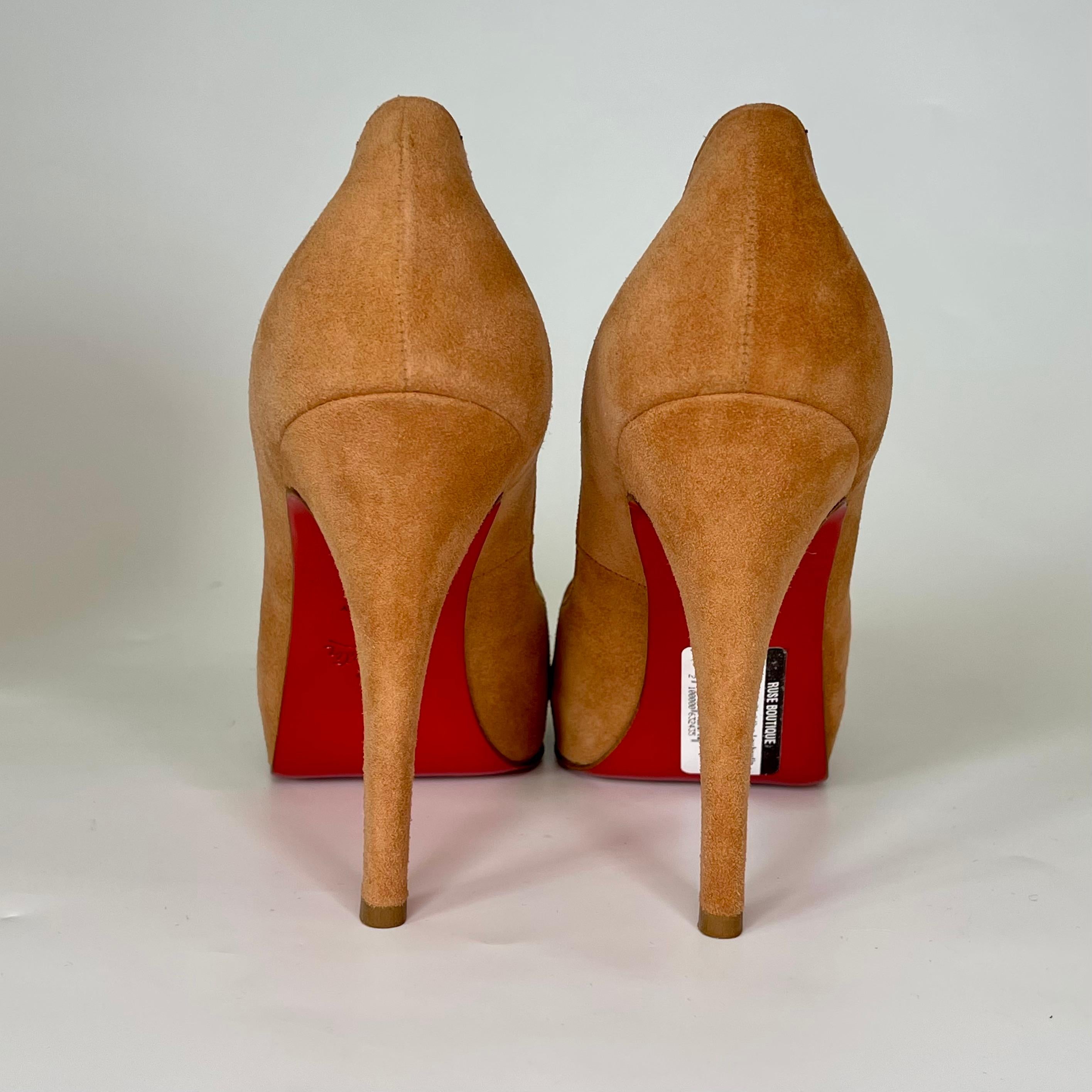 christian louboutin brown heels