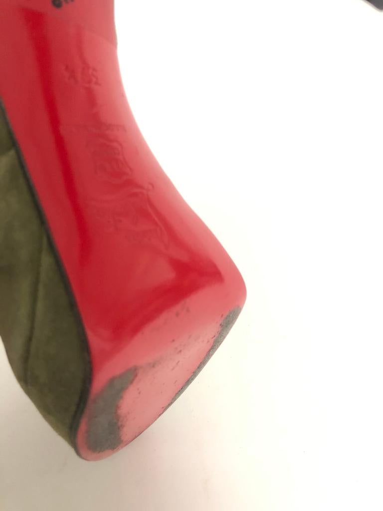 Women's CHRISTIAN LOUBOUTIN suede peep toe pump For Sale