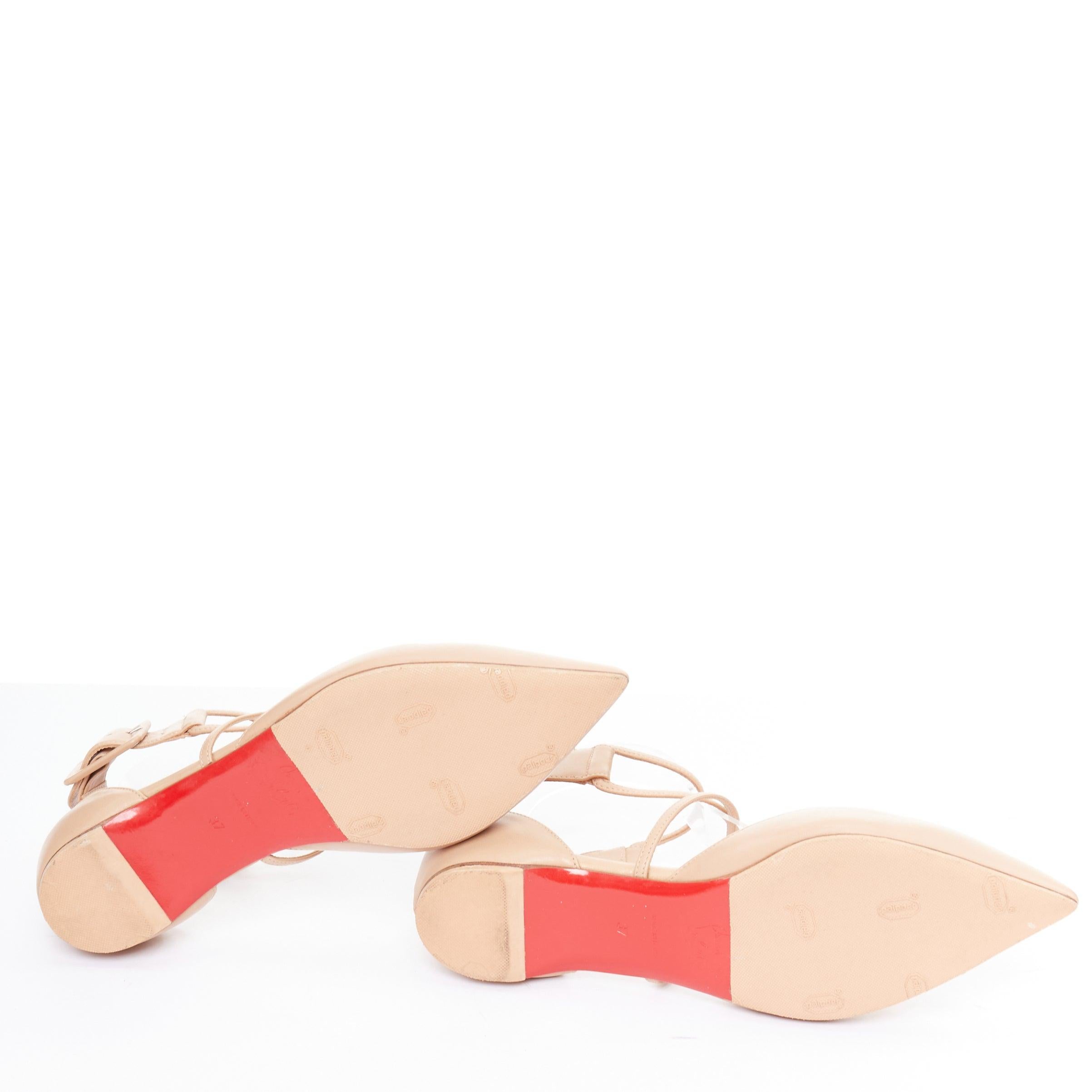 CHRISTIAN LOUBOUTIN - Suzanna D'Orsay - Sandales à brides en cuir nude EU37 en vente 6