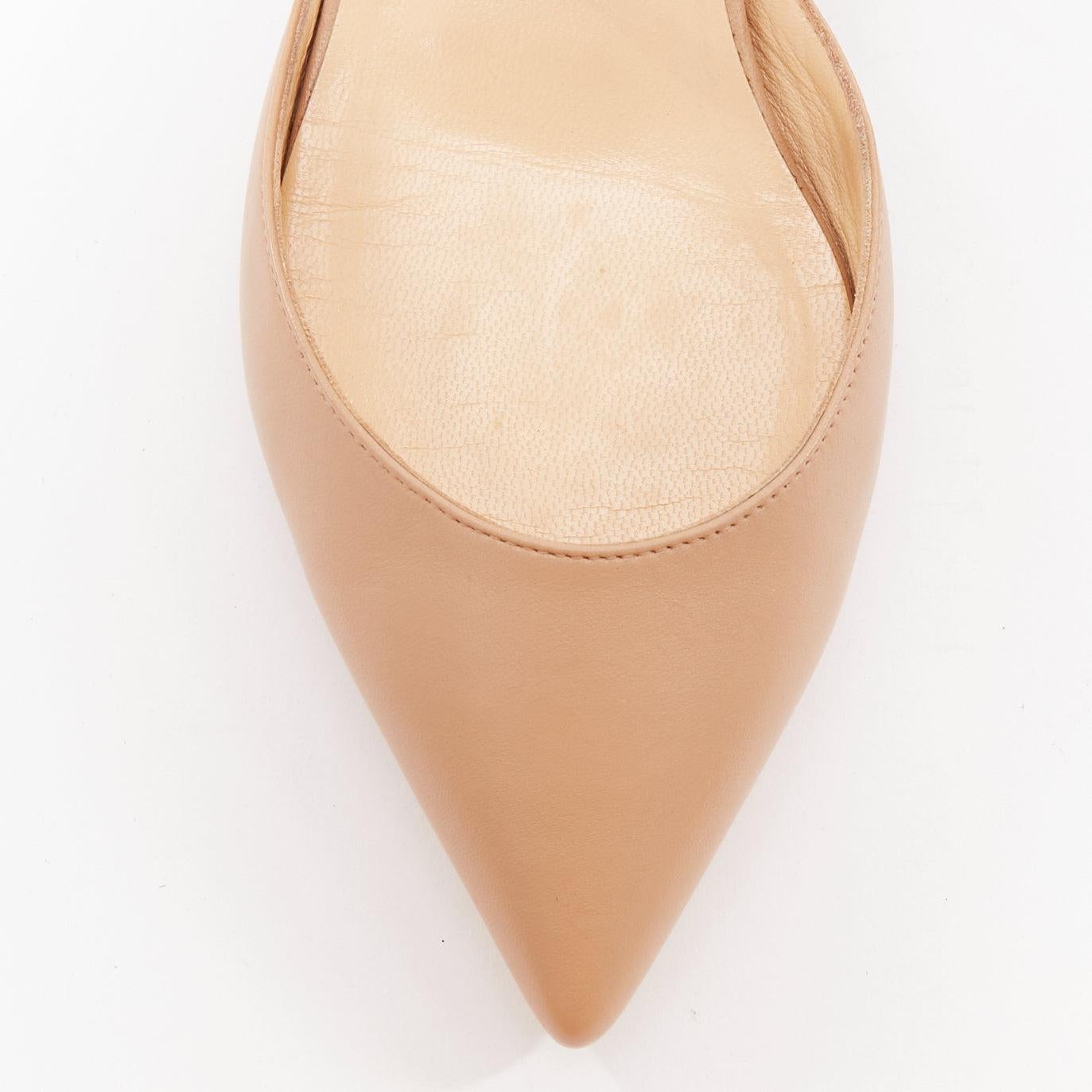 CHRISTIAN LOUBOUTIN - Suzanna D'Orsay - Sandales à brides en cuir nude EU37 en vente 1