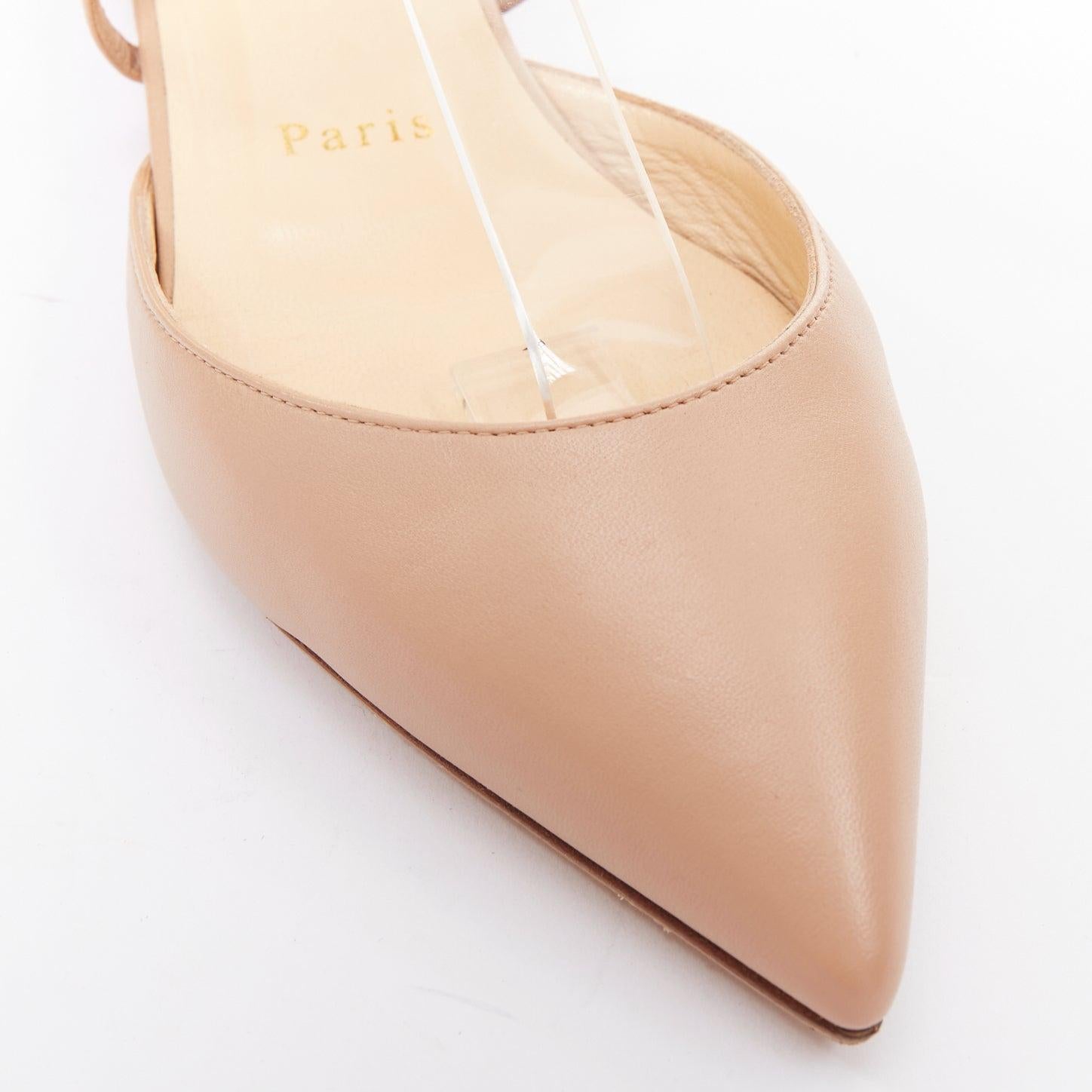 CHRISTIAN LOUBOUTIN - Suzanna D'Orsay - Sandales à brides en cuir nude EU37 en vente 2