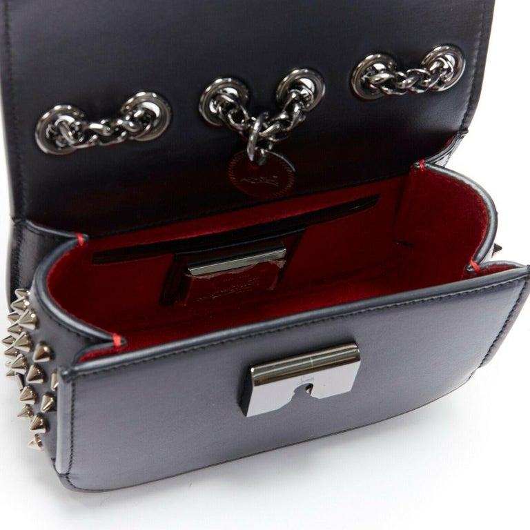 Christian Louboutin Crossbody Sweet Charity Studded and Suede Chain Bl -  MyDesignerly