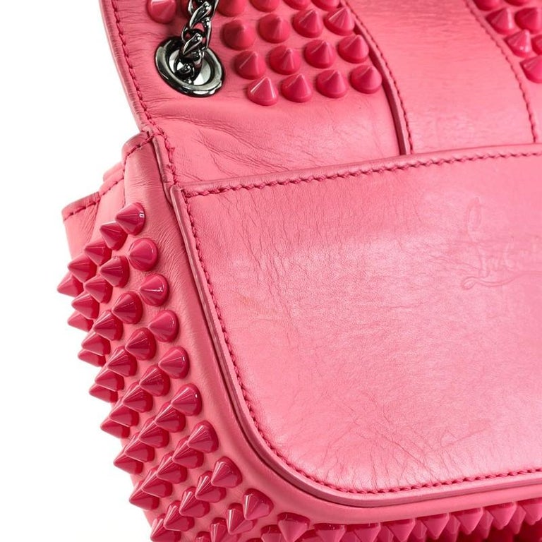 Christian Louboutin Pink Patent Leather Mini Spiked Sweet Charity Crossbody  Bag Christian Louboutin