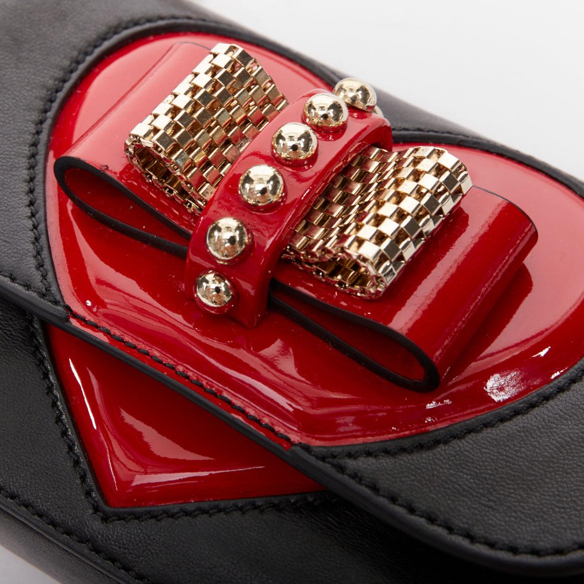 CHRISTIAN LOUBOUTIN Sweet Charity Heart leather red patent mini crossbody bag For Sale 2