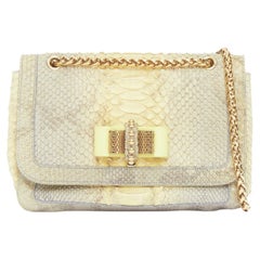 CHRISTIAN LOUBOUTIN Sweet Charity scaled leather bow chain shoulder flap bag