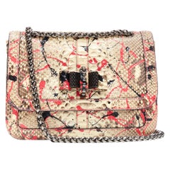 CHRISTIAN LOUBOUTIN Sweet Charity Vulcano pink splatter scaled leather bag