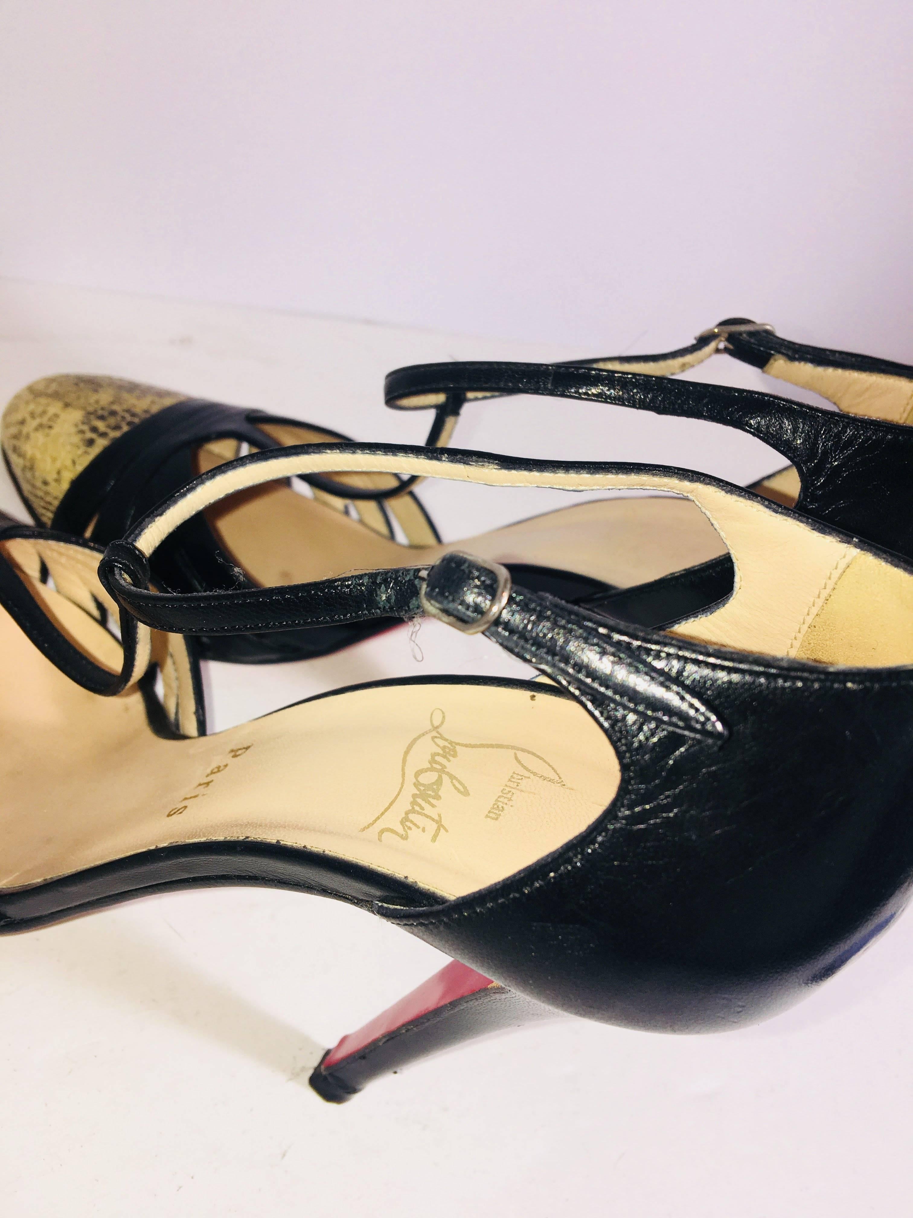 Women's or Men's Christian Louboutin T-Strap Pumps
