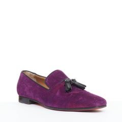 CHRISTIAN LOUBOUTIN Tassilo corduroy spiked tassels dress loafer shoes EU43