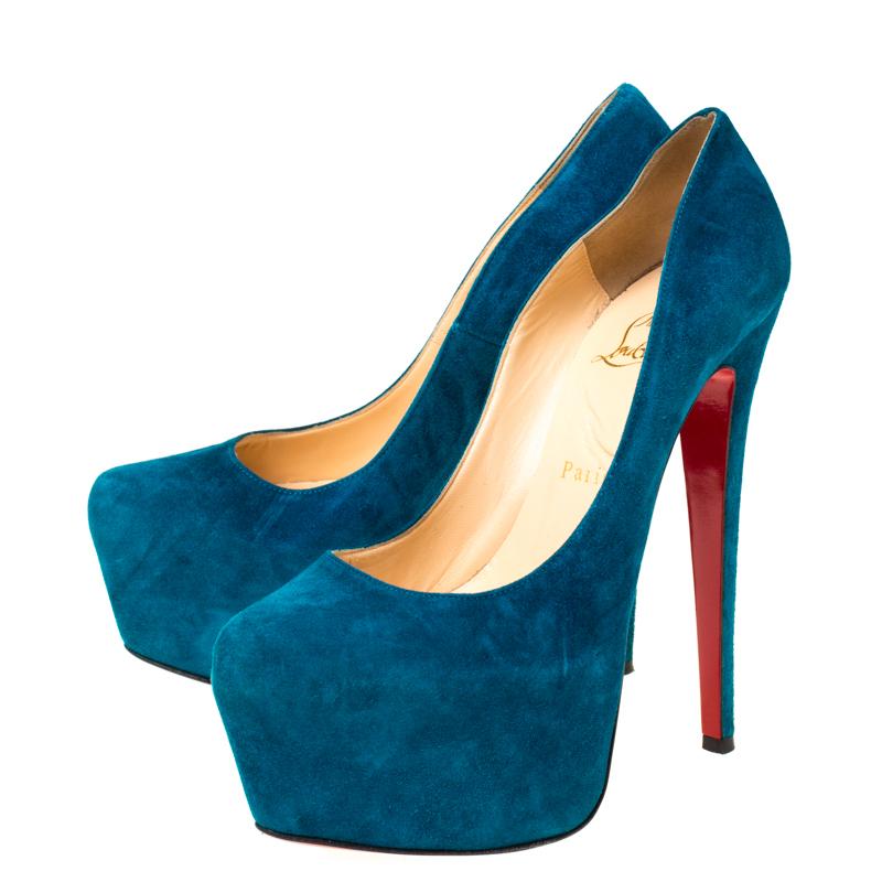 teal christian louboutin shoes