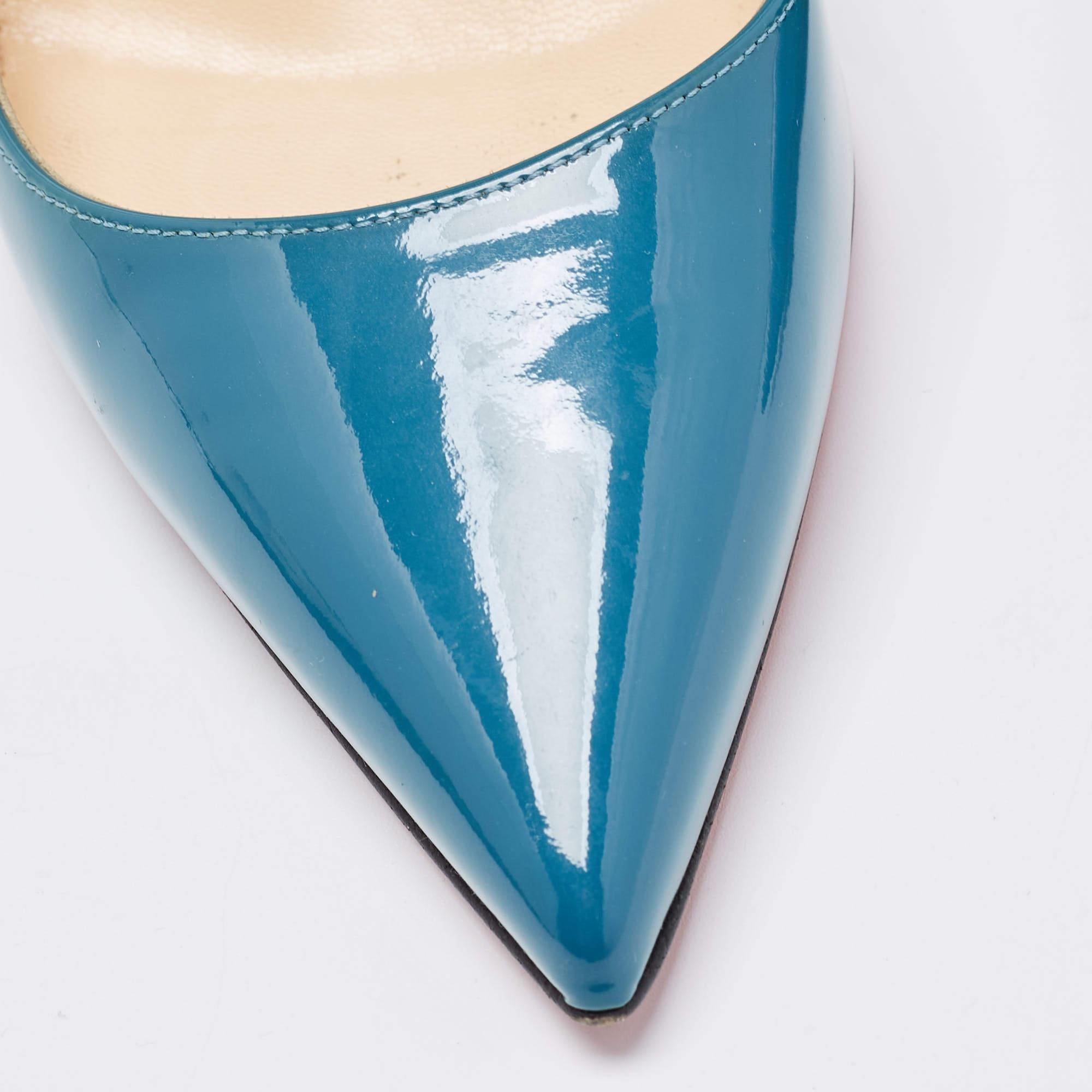 Christian Louboutin Teal Patent Leather So Kate Pumps Size 37.5 3