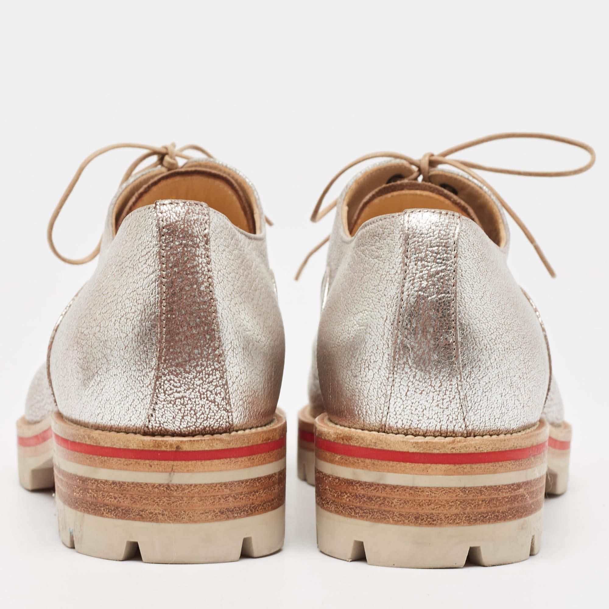 Christian Louboutin Hubertus Donna Oxfords à lacets en cuir texturé taille 36 Pour femmes en vente