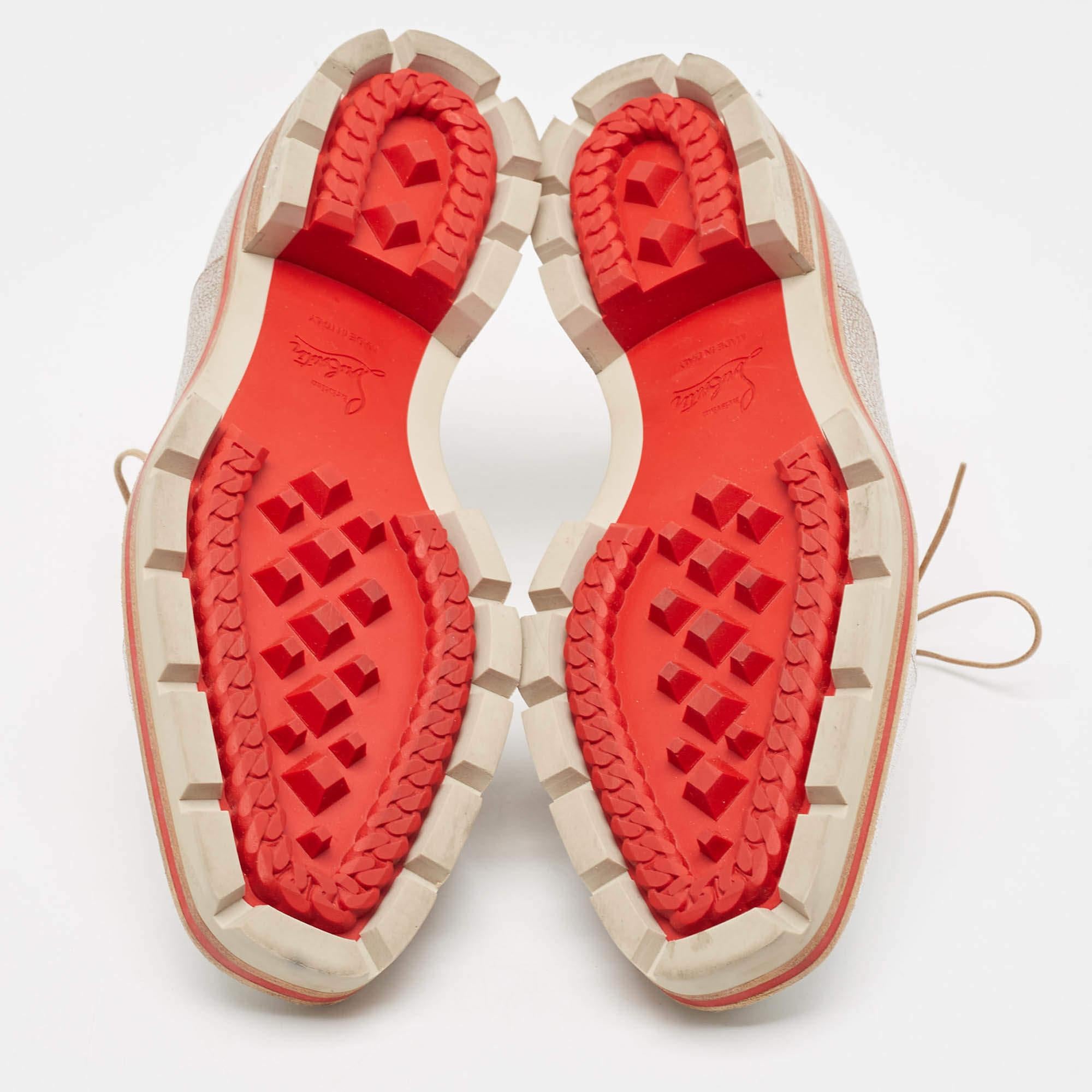 Christian Louboutin Hubertus Donna Oxfords à lacets en cuir texturé taille 36 en vente 1