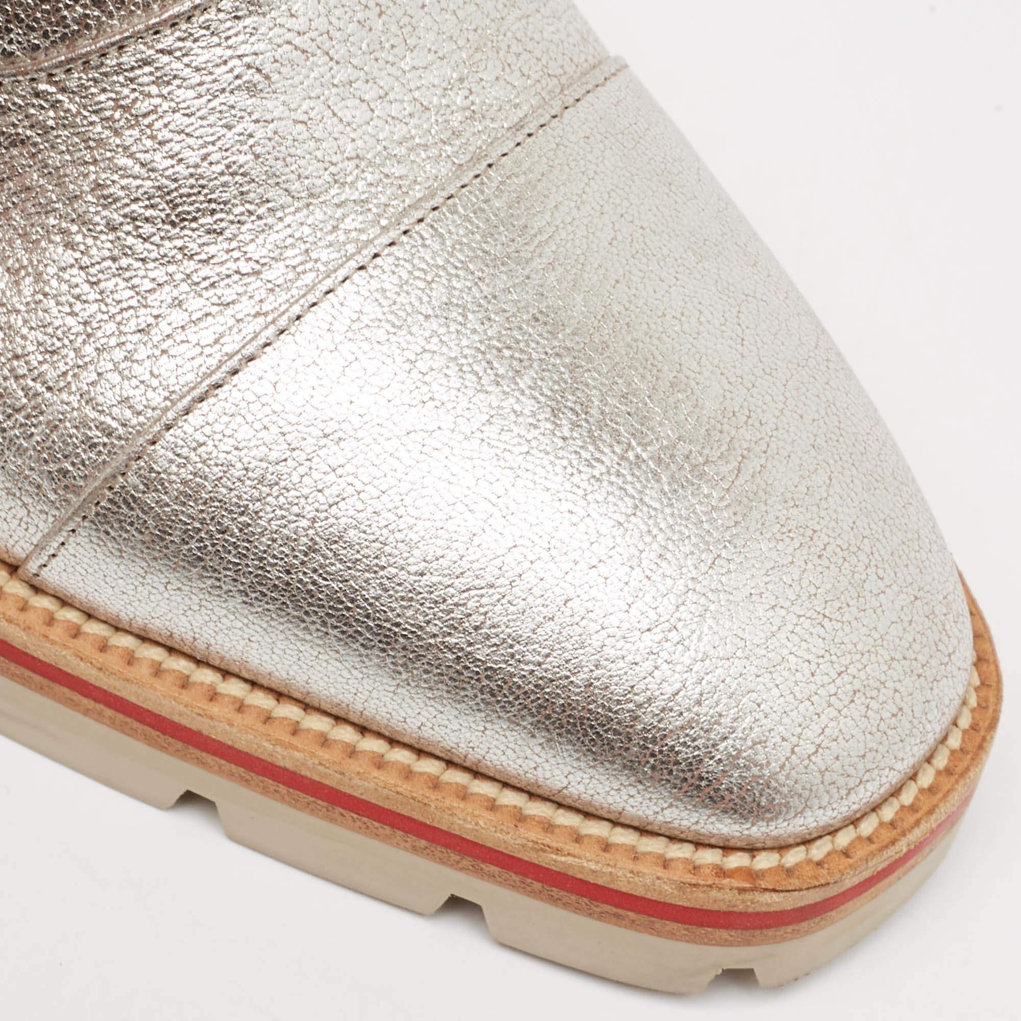 Christian Louboutin Hubertus Donna Oxfords à lacets en cuir texturé taille 36 en vente 2