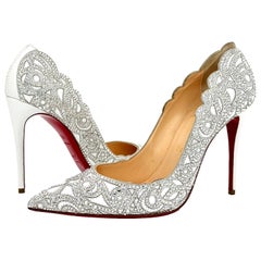 Christian Louboutin Top Vague 100 Kid Crystal Embellished Pumps Women’s 37.5