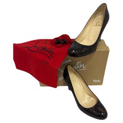 Christian Louboutin Scarpe in vernice con motivo a conchiglia tartarugata 6,5 con scatola