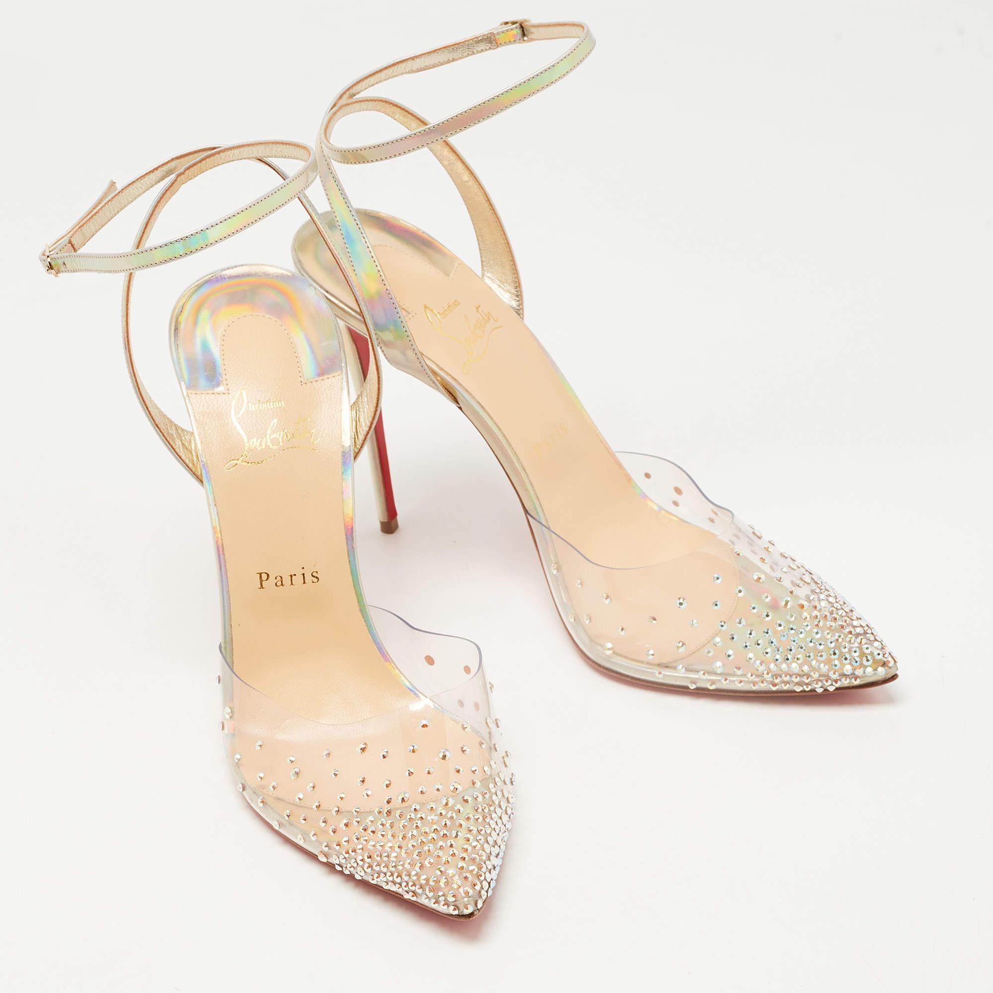 Christian Louboutin Transparent Iridescent Patent Leather and PVC Spikaqueen  1