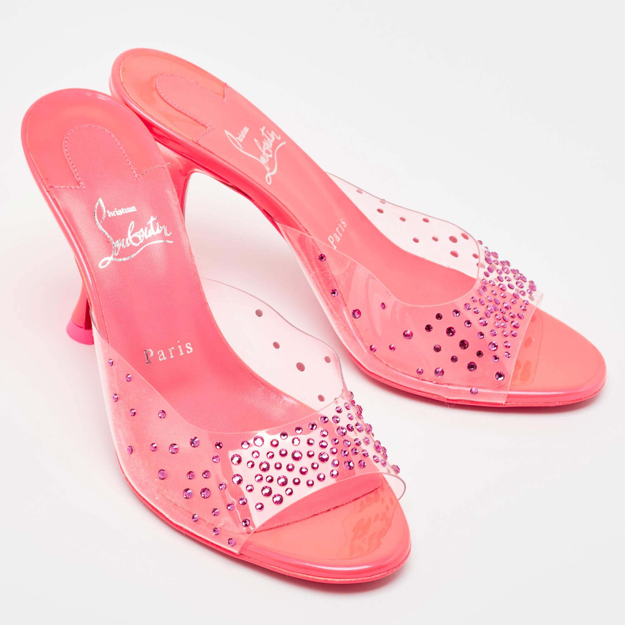 Christian Louboutin Sandali Degramule in PVC Trasparente Taglia 38 In condizioni Nuovo a Dubai, Al Qouz 2