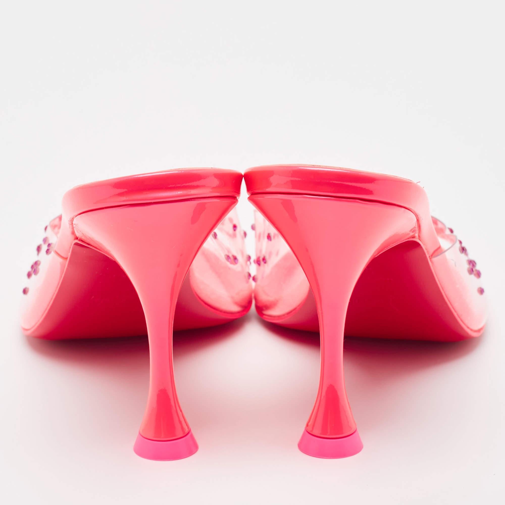 Donna Christian Louboutin Sandali Degramule in PVC Trasparente Taglia 38