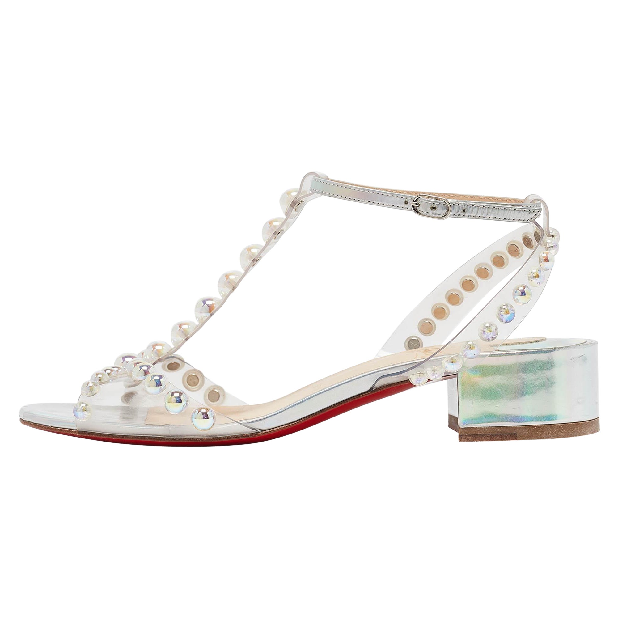 Christian Louboutin Sandalias con correa al tobillo de PVC transparente Faridaravie Talla 37.5