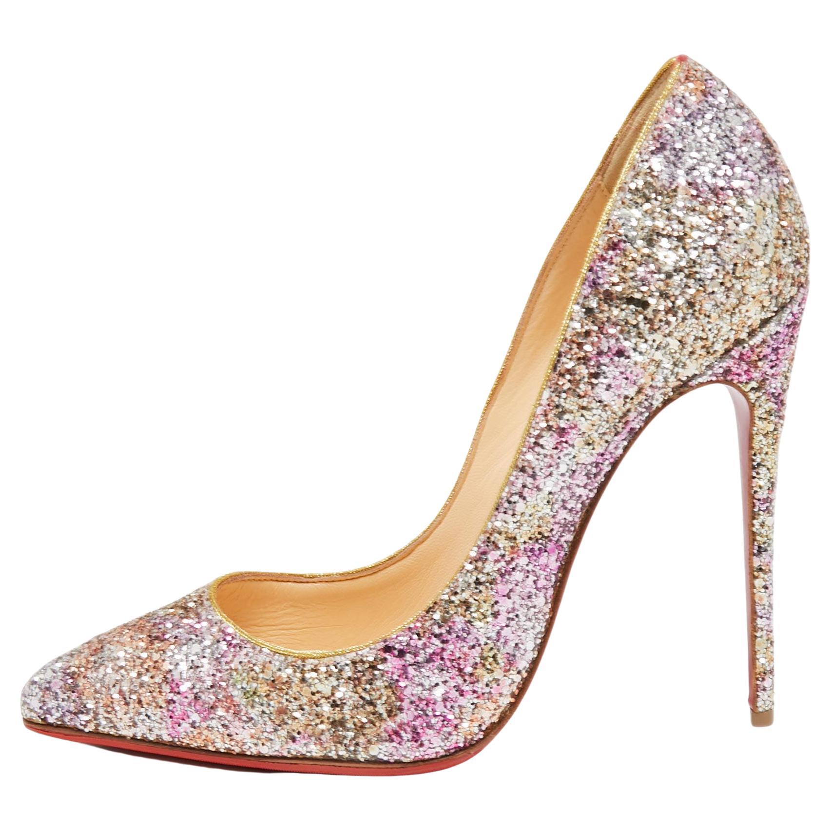 Christian Louboutin So Kate Glitter Heels 3 For Sale on 1stDibs