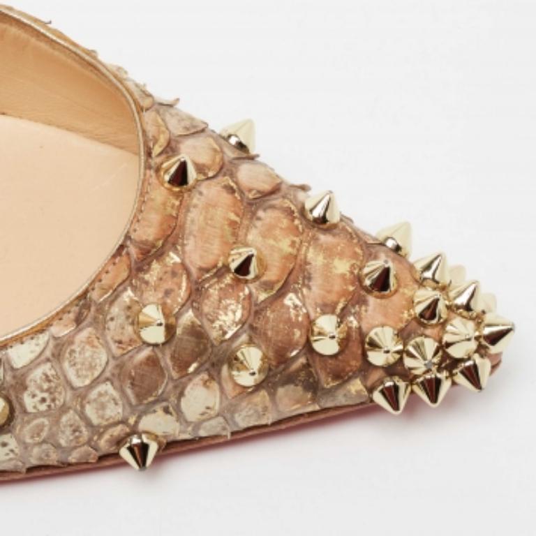 Christian Louboutin Dreifarbige Python Leder Degraspike Pumps Größe 36 im Angebot 2