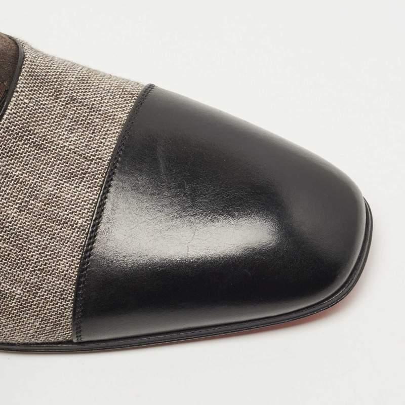 Men's Christian Louboutin Tricolor Leather and Canvas Greggo Oxfords Size 41.5