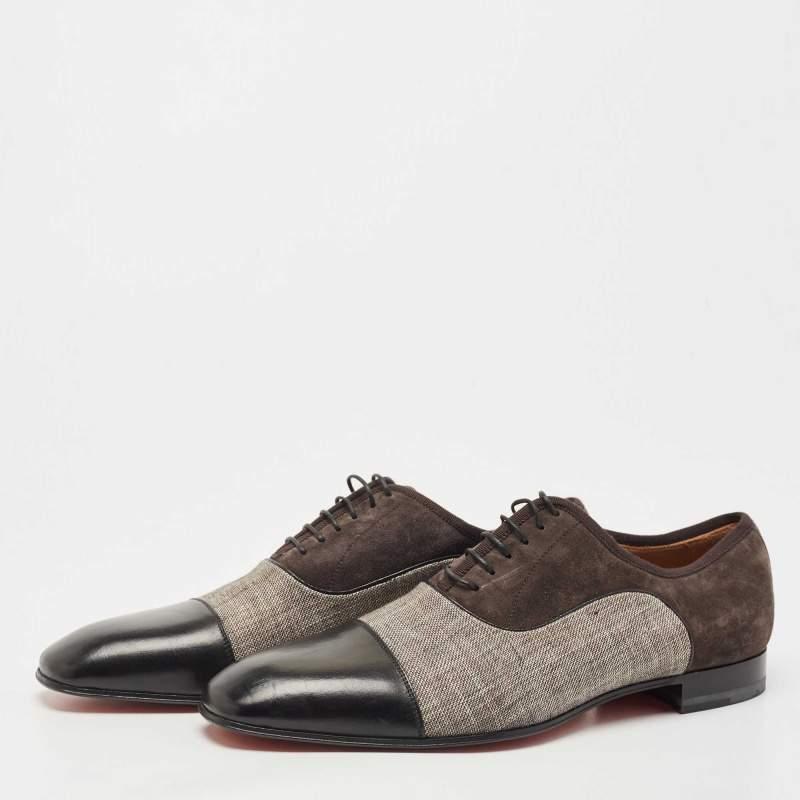 Christian Louboutin Tricolor Leather and Canvas Greggo Oxfords Size 41.5 1