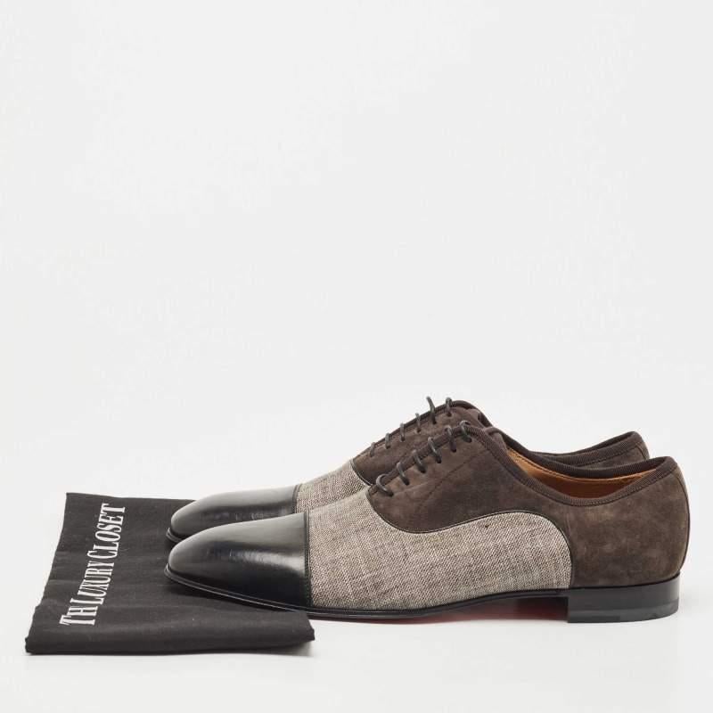 Christian Louboutin Tricolor Leather and Canvas Greggo Oxfords Size 41.5 4