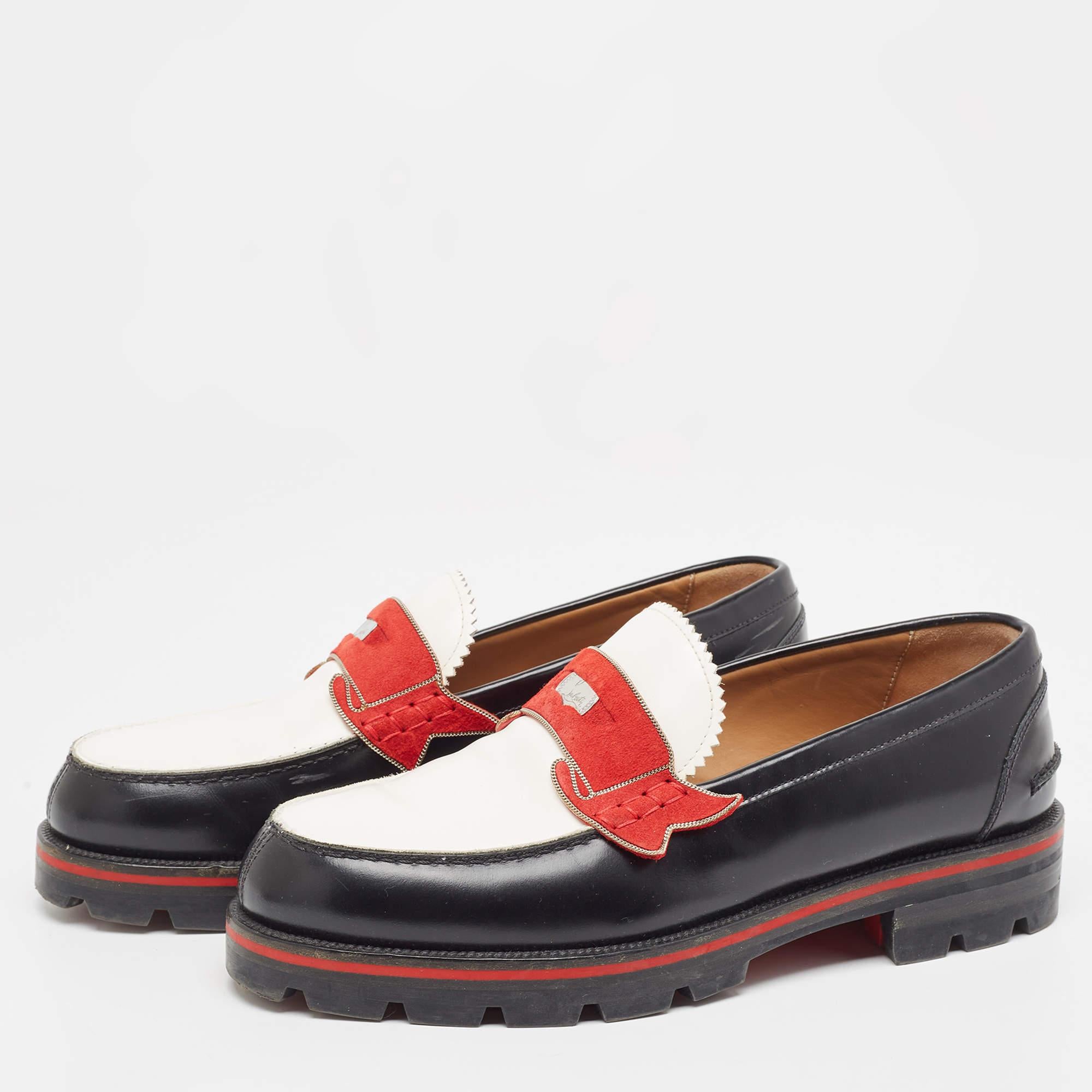 Christian Louboutin Tricolor Leather Monono Loafers Size 40 For Sale 3