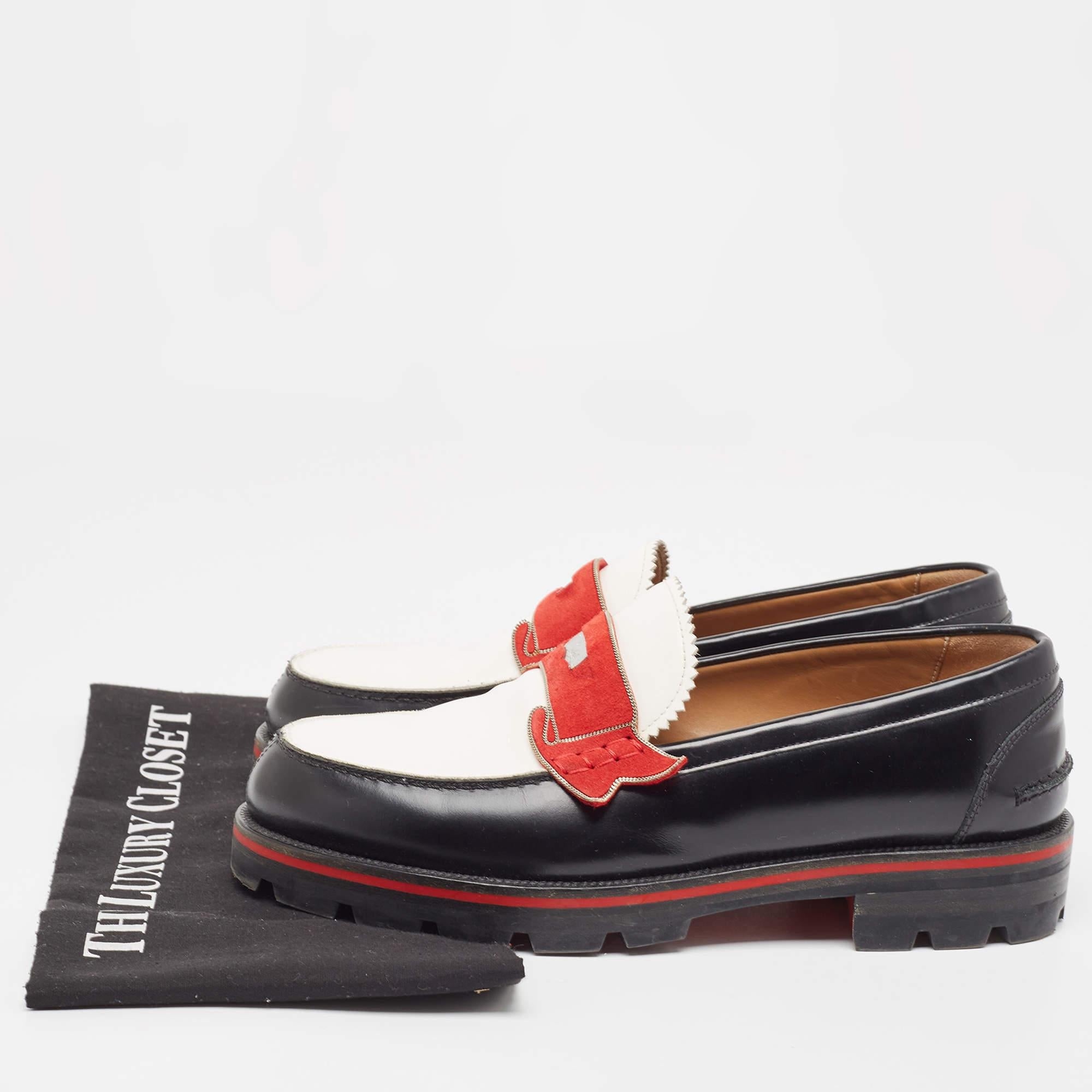 Christian Louboutin Tricolor Leather Monono Loafers Size 40 For Sale 5