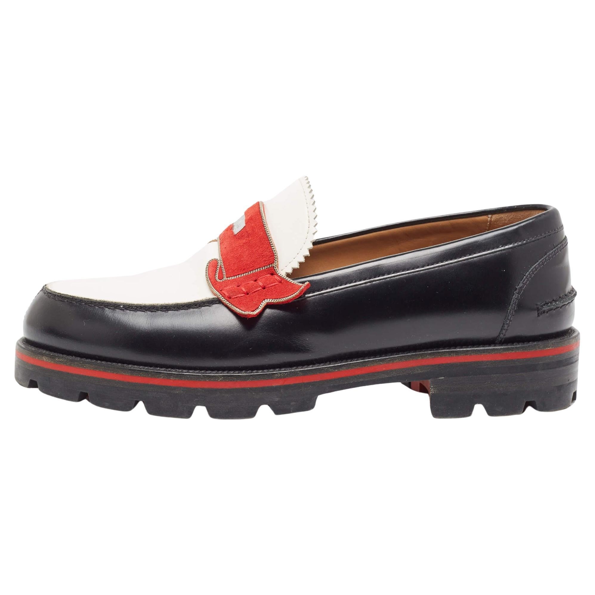 Christian Louboutin Tricolor Leather Monono Loafers Size 40 For Sale