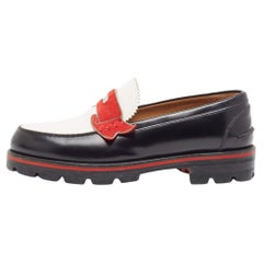 Used Christian Louboutin Tricolor Leather Monono Loafers Size 40