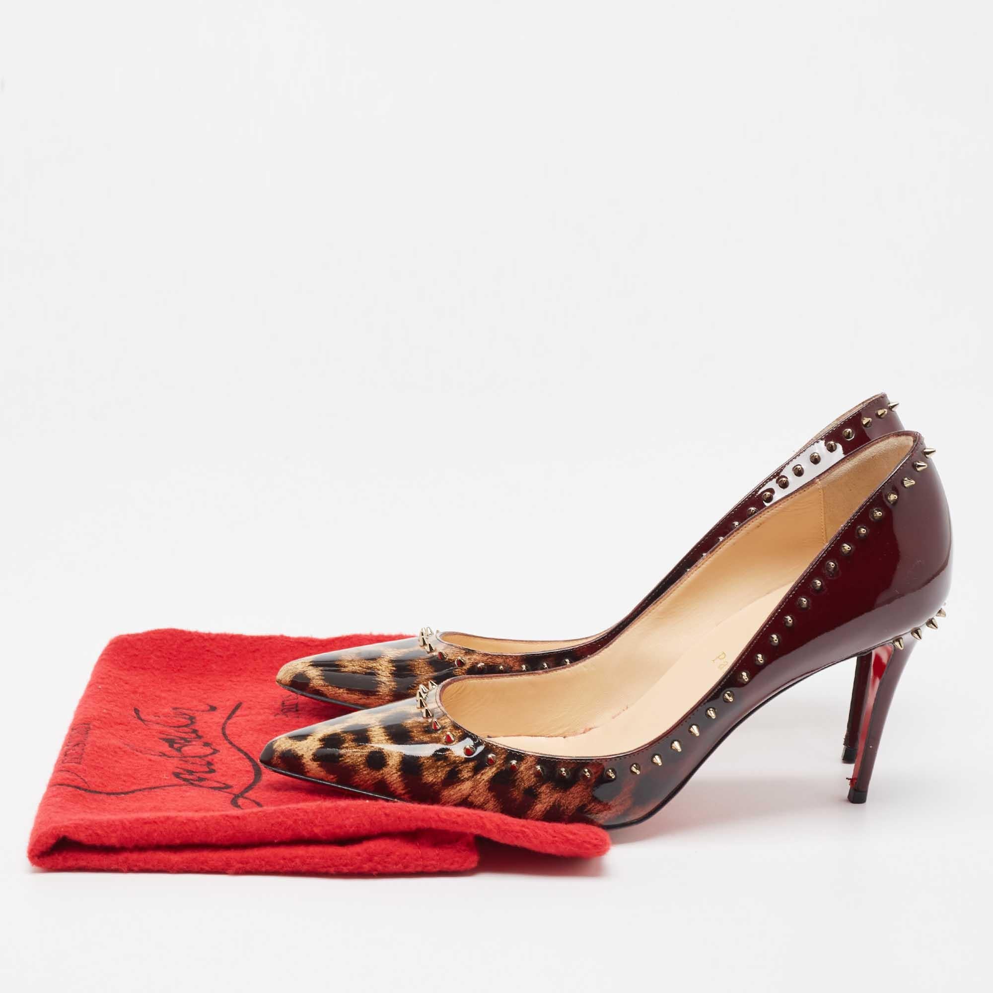 Christian Louboutin Tricolor Ombre Leopard Print Patent Leather Anjalina Pumps S 3