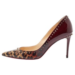 Christian Louboutin Tricolor Ombre Leopard Print Patent Leather Anjalina Pumps S