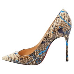 Christian Louboutin Tricolor Paint Splash Print Python So Kate Pumps Größe 38