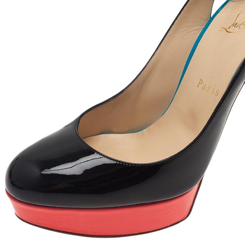 Christian Louboutin Tricolor Patent Bianca Platform Slingback Sandals Size 39 3