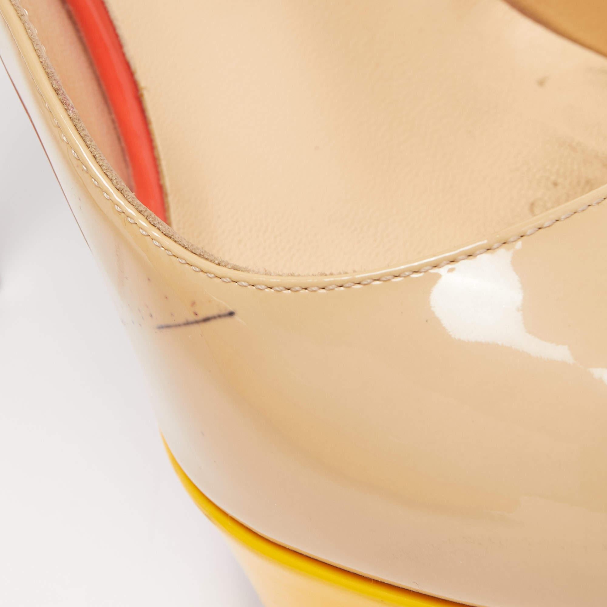 Women's Christian Louboutin tricolor Patent Bianca Pumps Size 41.5 For Sale