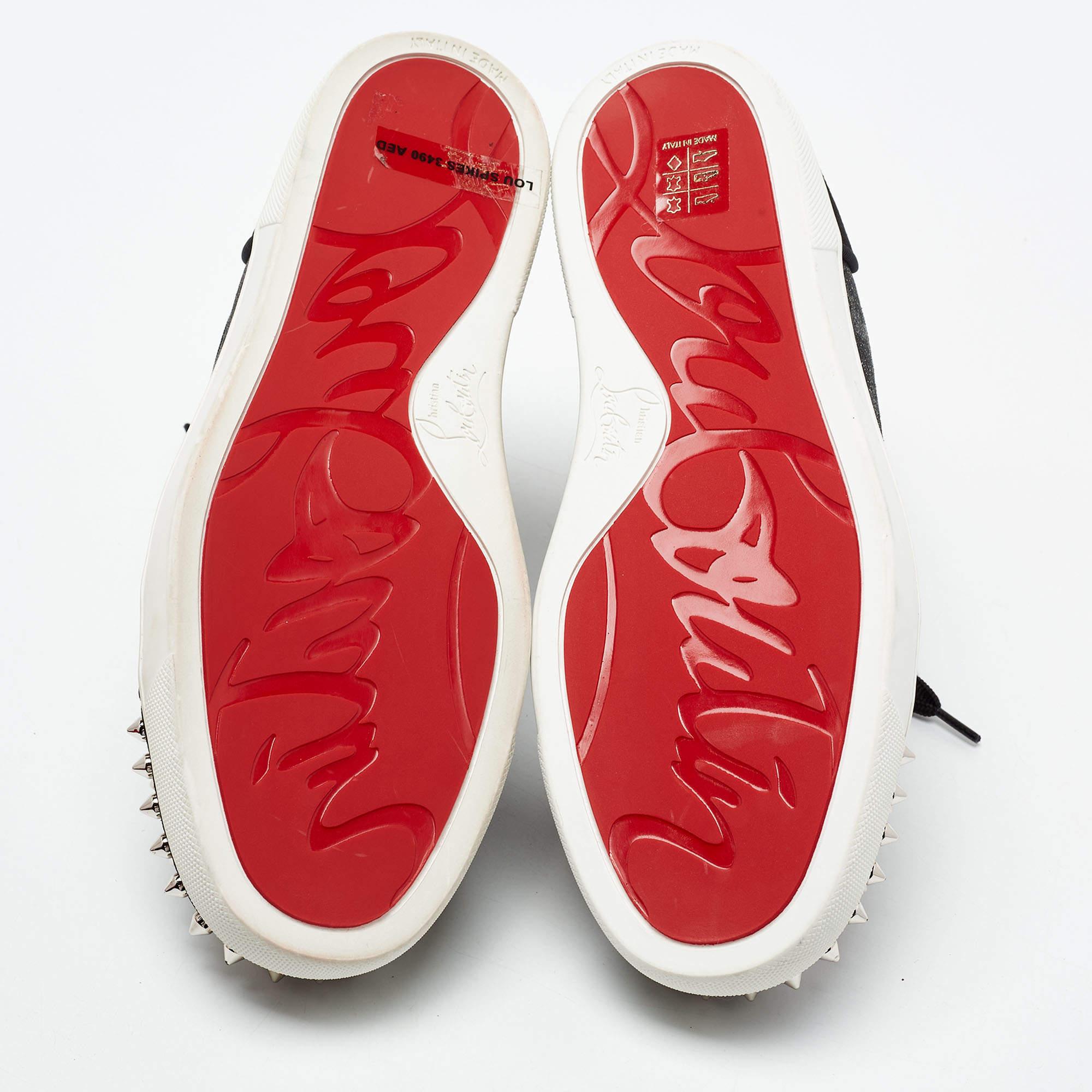 Christian Louboutin Tricolor Suede And Leather Louis Spikes Sneakers Size 37.5 4