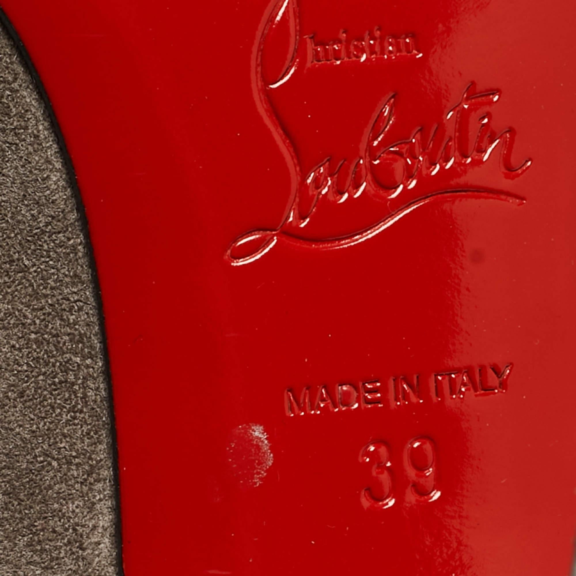 Christian Louboutin Tricolor Suede and PVC Paulina Slingback Pumps Size 39 For Sale 3