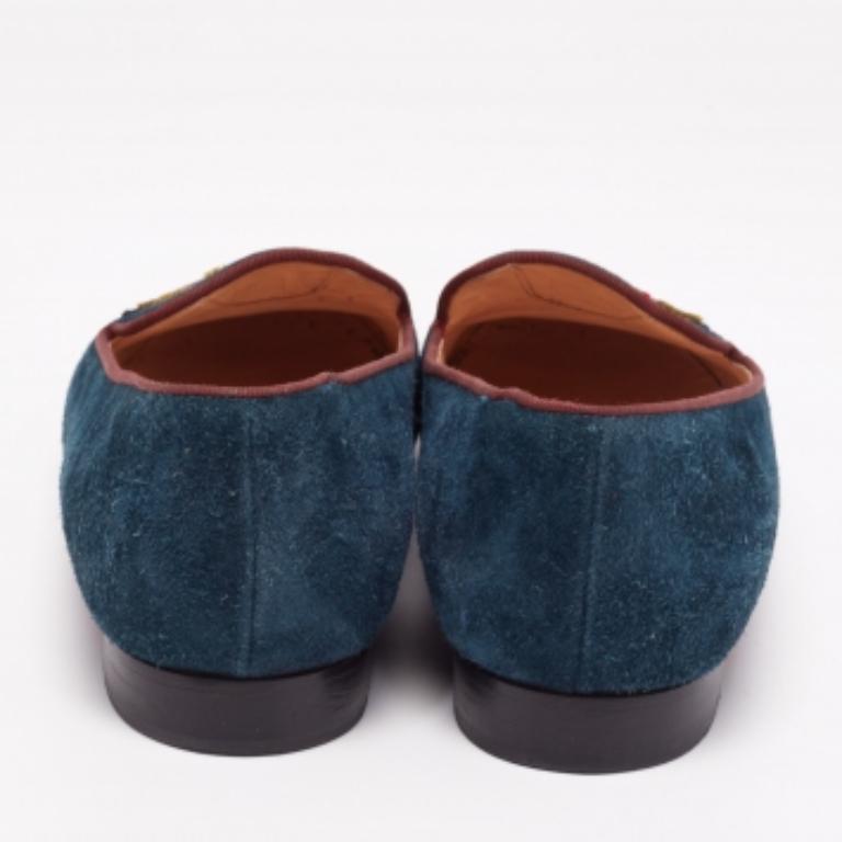 Christian Louboutin Mocassins en daim et velours tricolore I Love My Loubies Taille 38.5 État moyen - En vente à Dubai, Al Qouz 2