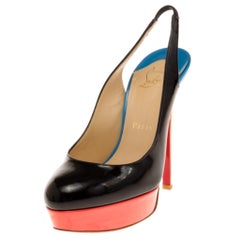 Christian Louboutin Tricolore Bianca Platform Slingback Sandals Size 36