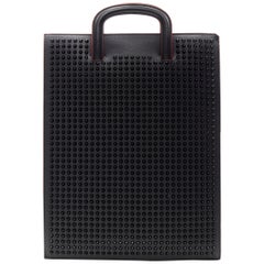 CHRISTIAN LOUBOUTIN Trictrac black studded leather side zip portfolio bag