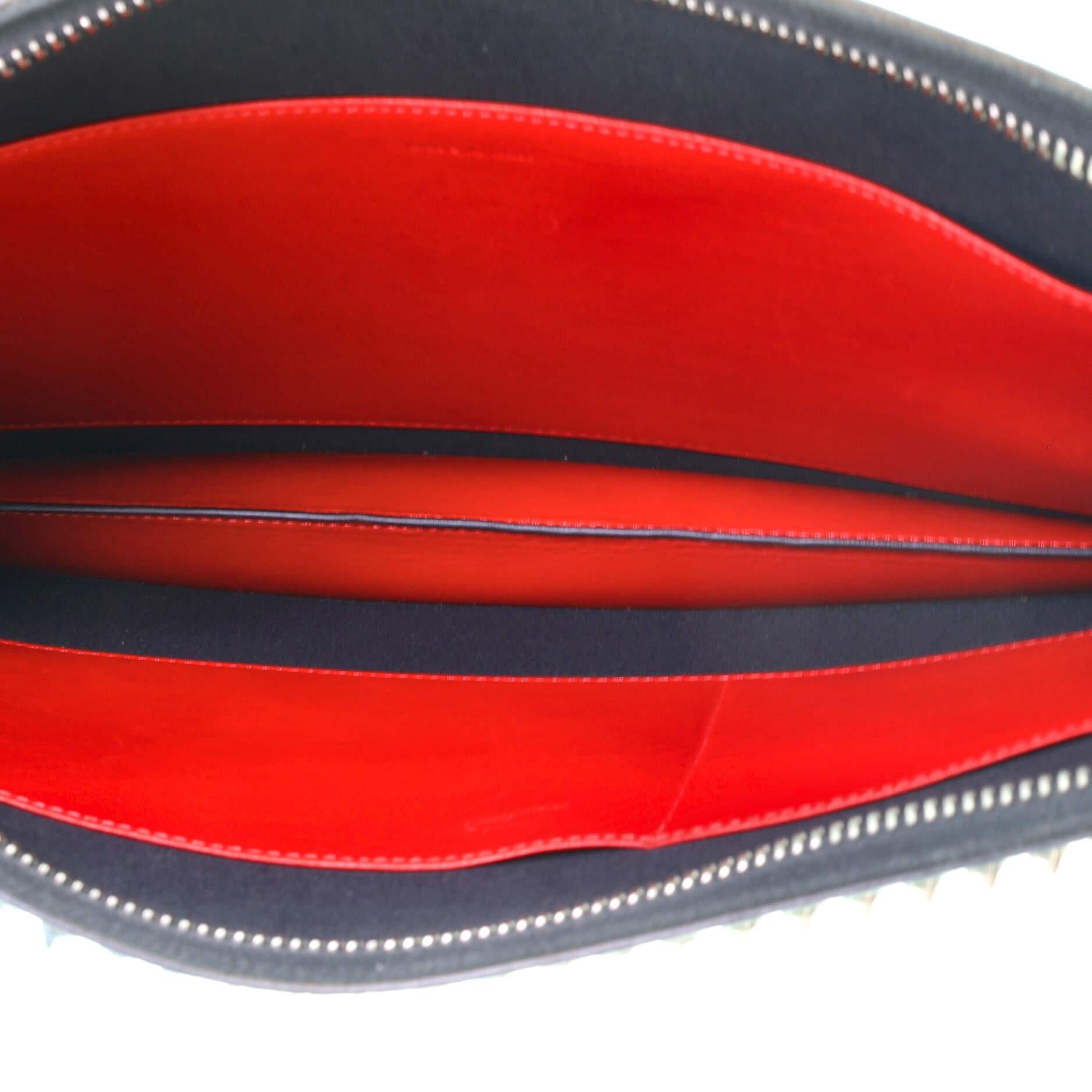 Christian Louboutin Trictrac Portfolio Bag Leather and Spiked Leather Lar In Good Condition In NY, NY