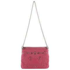 Christian Louboutin Triloubi Chain Bag Studded Embroidered Leather Small