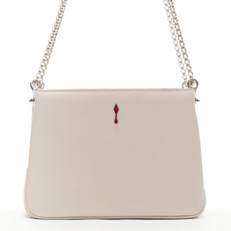 CHRISTIAN LOUBOUTIN Triloubi studded trio gusset shoulder chain crossbody bag In Excellent Condition For Sale In Hong Kong, NT