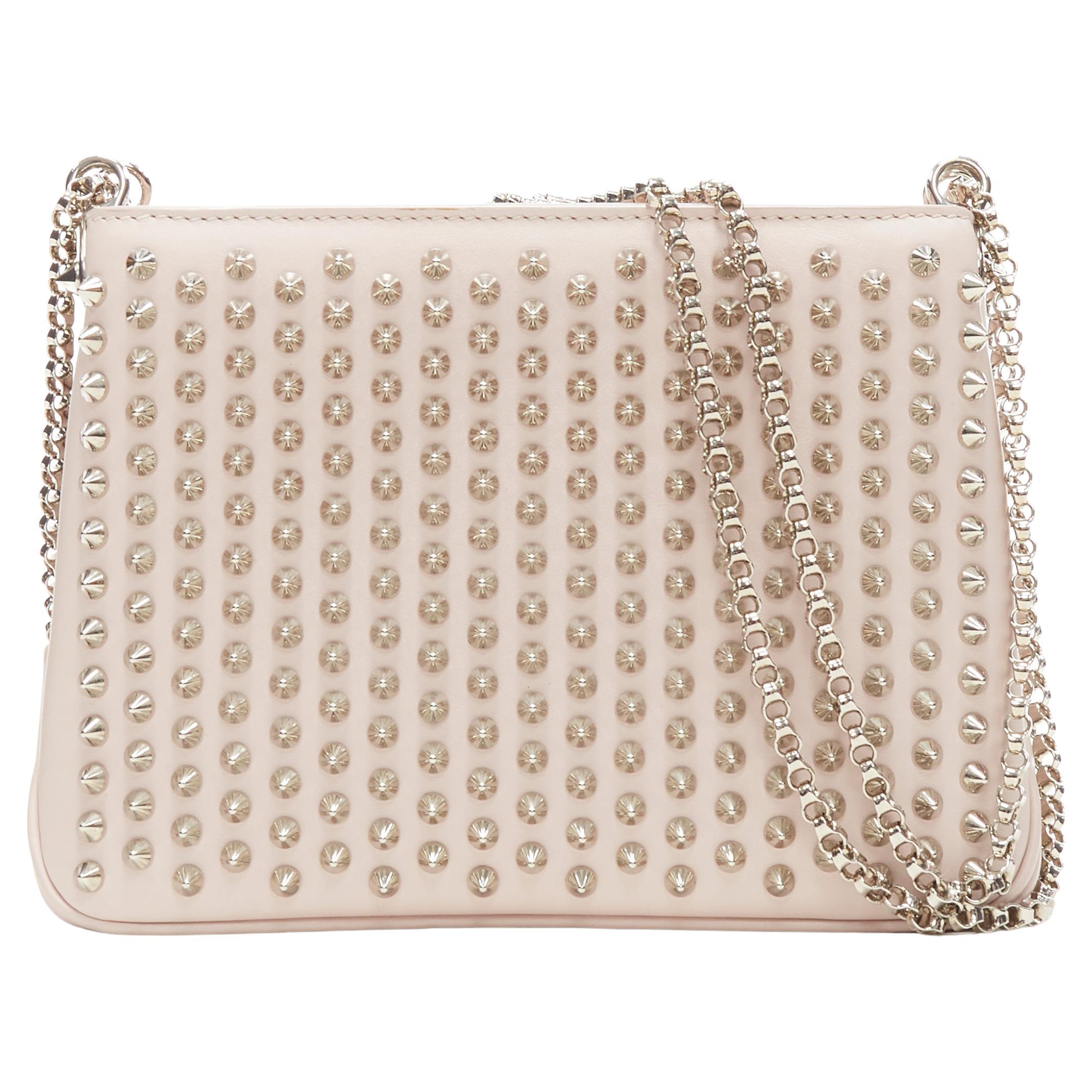 CHRISTIAN LOUBOUTIN Triloubi studded trio gusset shoulder chain crossbody bag For Sale