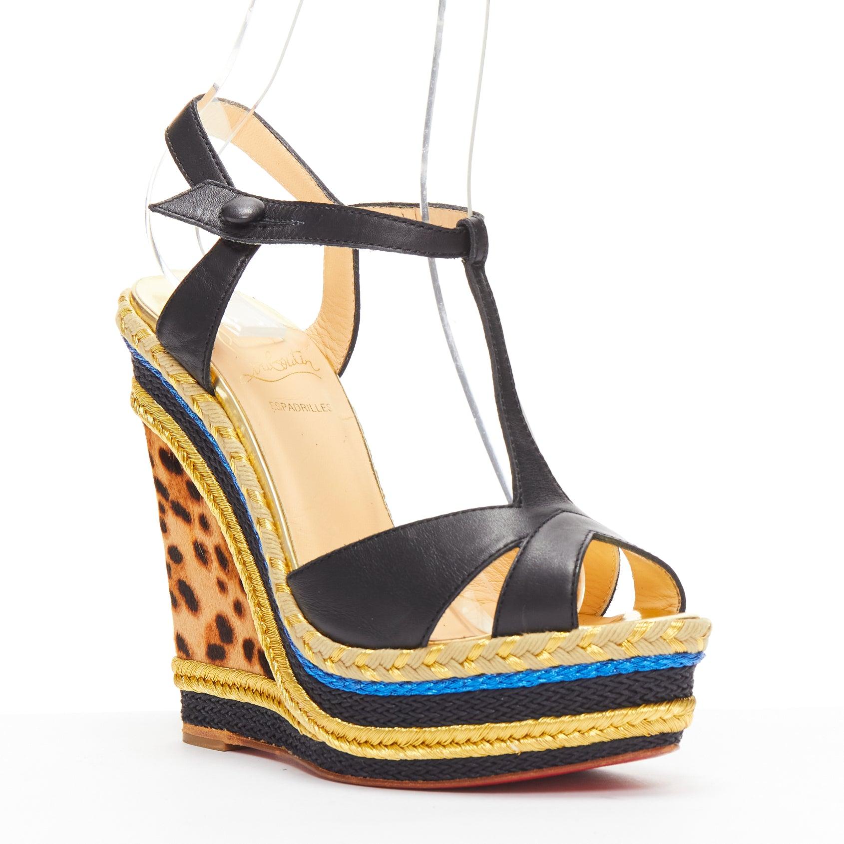 CHRISTIAN LOUBOUTIN Trotolita 140 brown leopard horsehair platform wedges EU36
Reference: MAFK/A00003
Brand: Christian Louboutin
Model: Trotolita 140
Material: Pony Hair, Leather, Fabric
Color: Black, Multicolour
Pattern: Leopard
Closure: Ankle